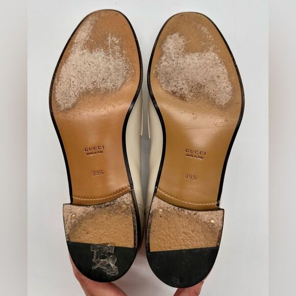 GUCCI Jakarta Interlocking G Horsebit Loafers Calfskin Mystic White EU39.5 US9.5 - Picture 8 of 9
